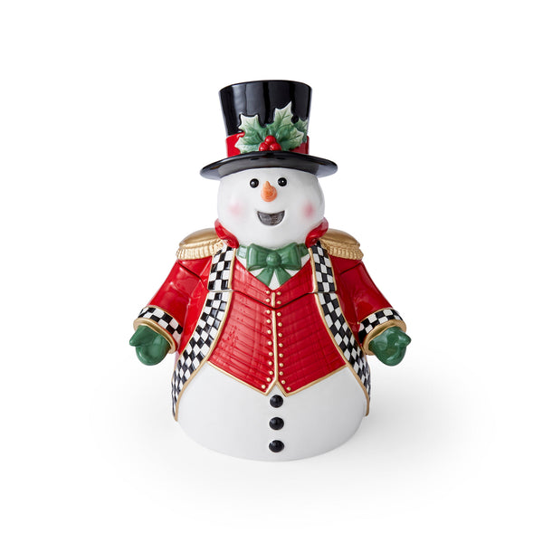 Black & White Snowman Cookie Jar