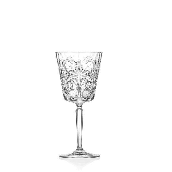 Tattoo Pressed Glass Wine Glass Set of 6