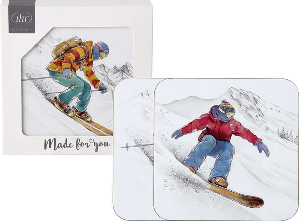Christmas Cork Backed Coasters, Set of 4