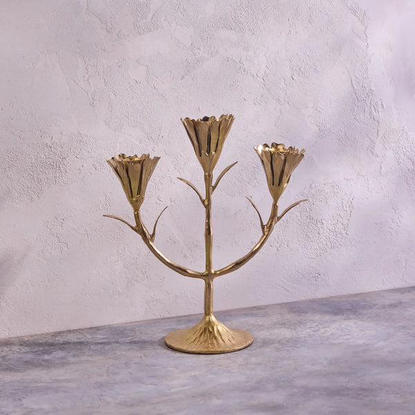 Gold Floral Candleabra