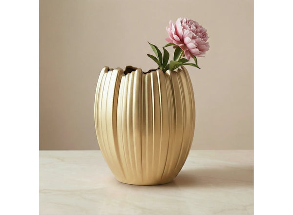 Crocus Matte Gold Ceramic Vase