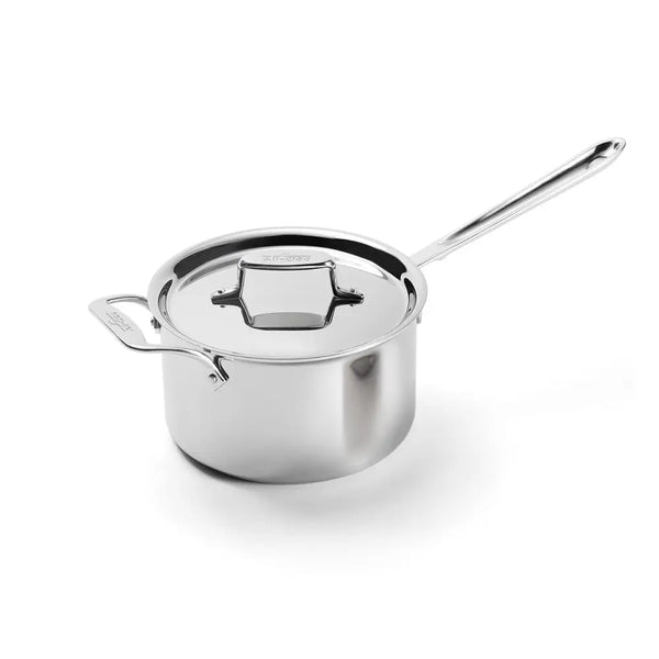 All Clad D5 Polished 4QT Sauce Pan with Lid