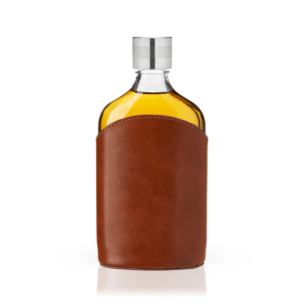 Admiral Parker Leather Wrapped Glass Flask