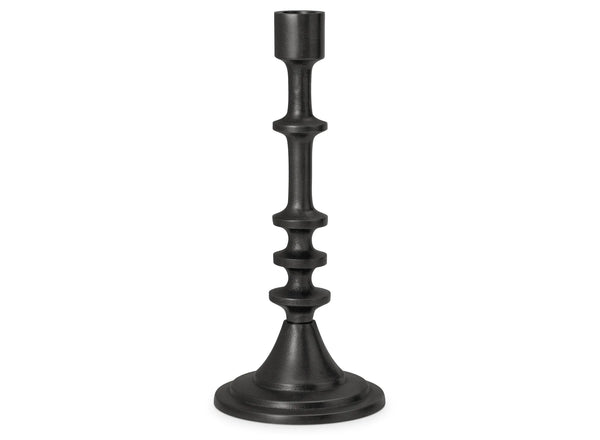 Chapel Antique Black Taper Candle Holder
