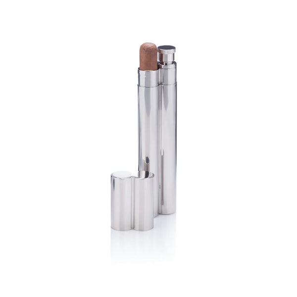 Viski Cigar Holder & 2oz Flask
