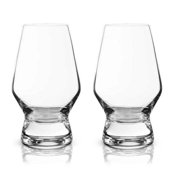 Viski Raye Weighted Crystal Whiskey Glasses, Set of 2
