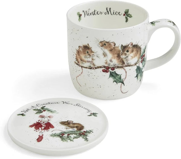 Wrendale Christmas 11oz Mug and Coaster Set