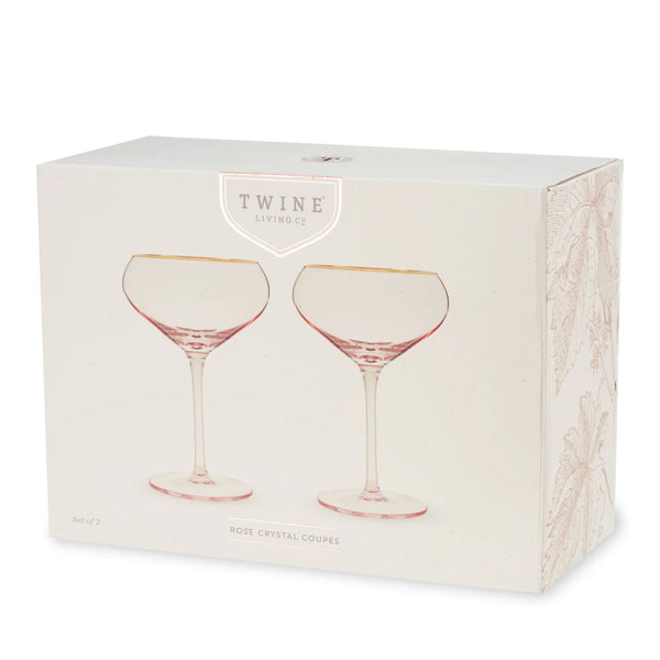 Viski Rose Crystal Coupe, Set of 2