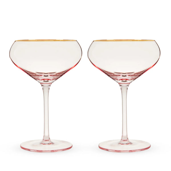 Viski Rose Crystal Coupe, Set of 2