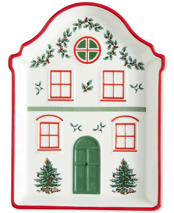 Christmas Tree Village Tidbit Tray