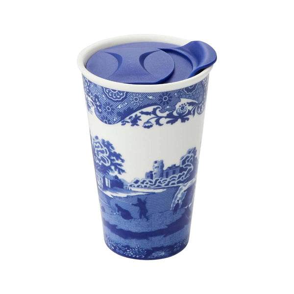 Blue Italian 12oz Travel Mug