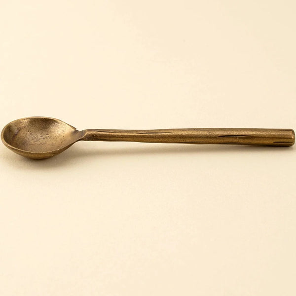 Aged Brass Salt Spoon