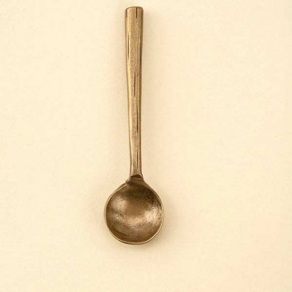 Aged Brass Salt Spoon