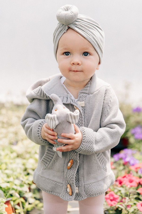 Beba Bean Toggle Button Knit Hoodie